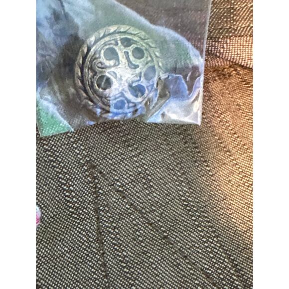 CELL brown floral embroidered denim jacket size S - Picture 5 of 16